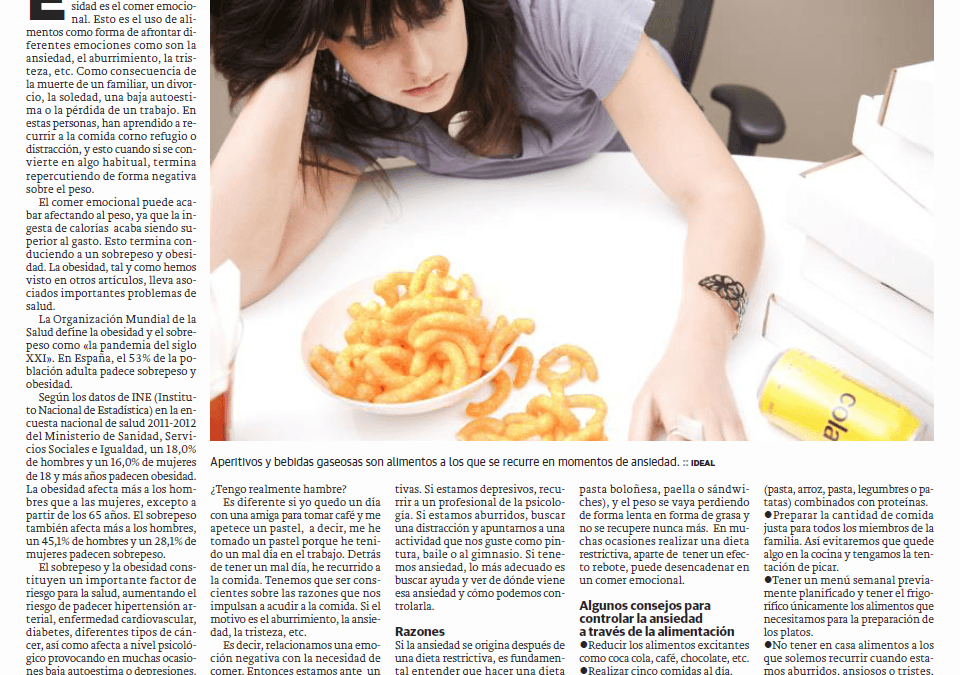 ¿Cómo influye la ansiedad en la comida?